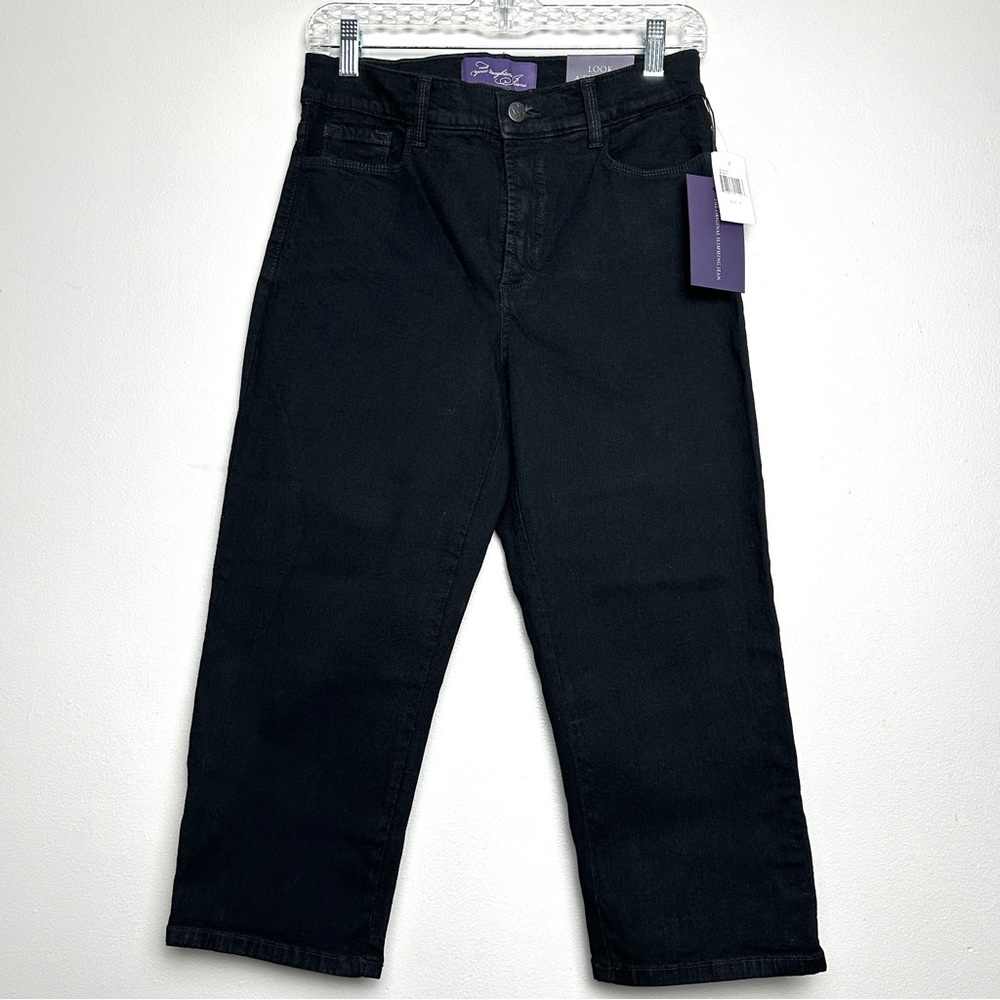 NWT NYDJ Black Stretch Denim Capri Jeans Size 8